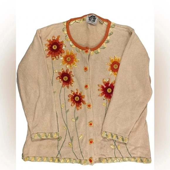 💥HOST PICK💥 Storybook Knits Size 2X Floral Design  Button Up Sweater Cardigan - Picture 1 of 11